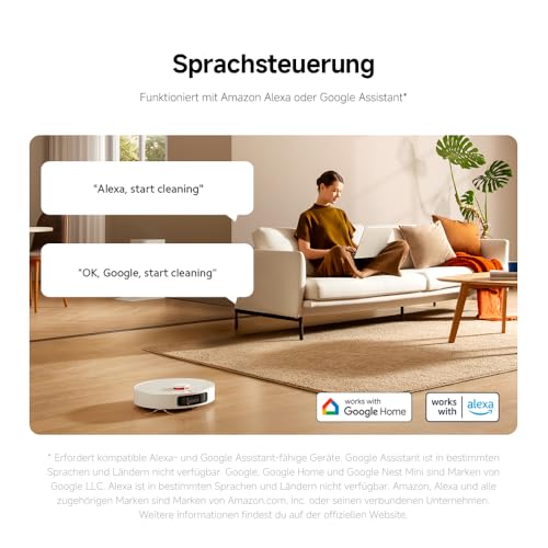 Xiaomi Robot Vacuum X20+ Saugroboter mit Absaugstation, 4L Tanks, 6000Pa Saugkraft, LDS-Navigation, 280m² Wischen, Auto-Trocknung Mops