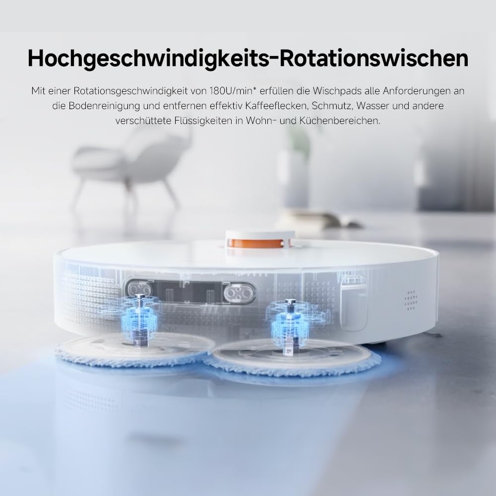 Xiaomi Robot Vacuum X20+ Saugroboter mit Absaugstation, 4L Tanks, 6000Pa Saugkraft, LDS-Navigation, 280m² Wischen, Auto-Trocknung Mops