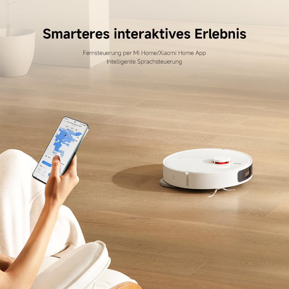 Xiaomi Robot Vacuum X20+ Saugroboter mit Absaugstation, 4L Tanks, 6000Pa Saugkraft, LDS-Navigation, 280m² Wischen, Auto-Trocknung Mops