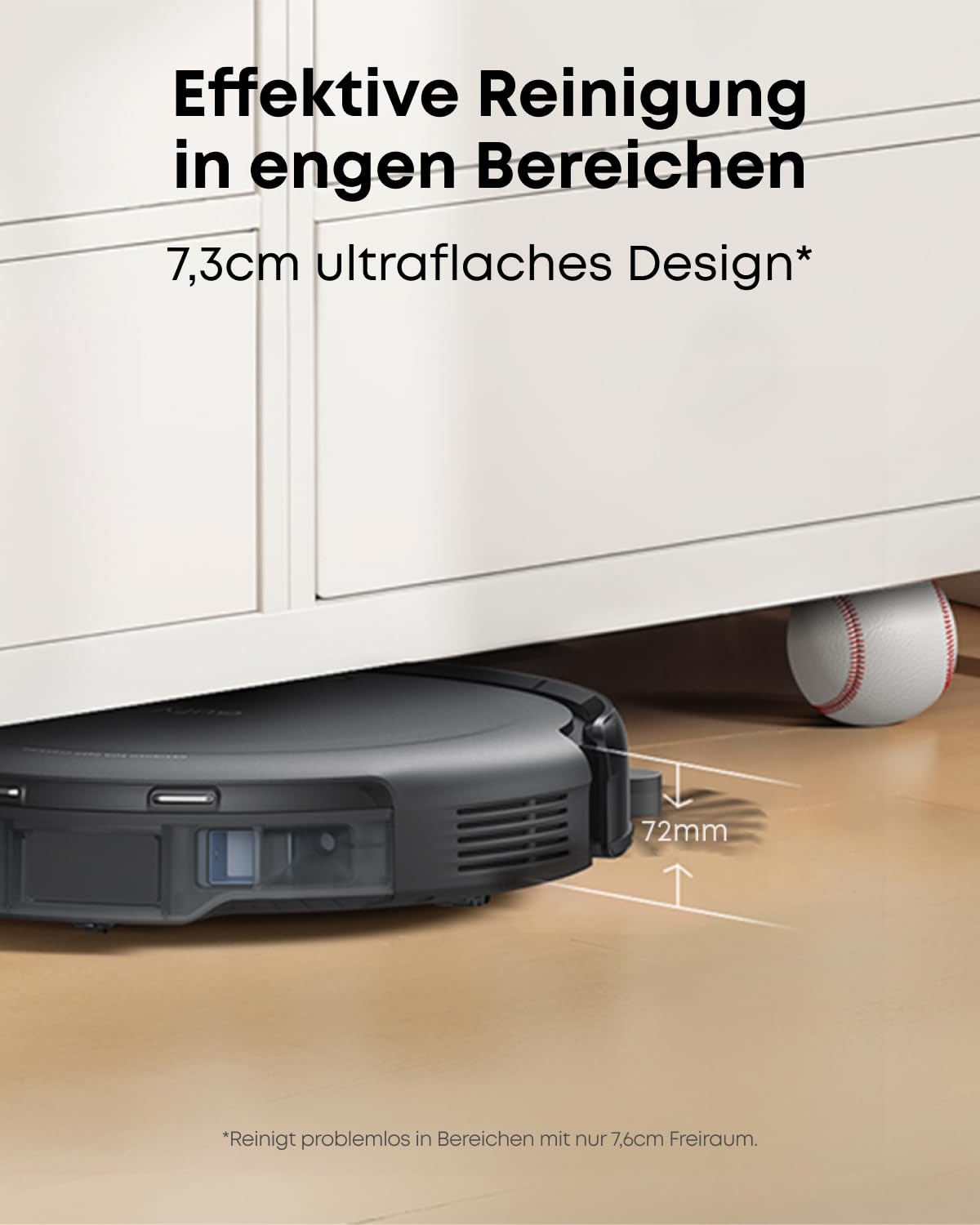 eufy C10 Saugroboter mit Absaugstation, 7,3cm Ultraflach, Teppichreinigung, Punktlaser- & Infrarot-Navigation, Automatische Entleerung