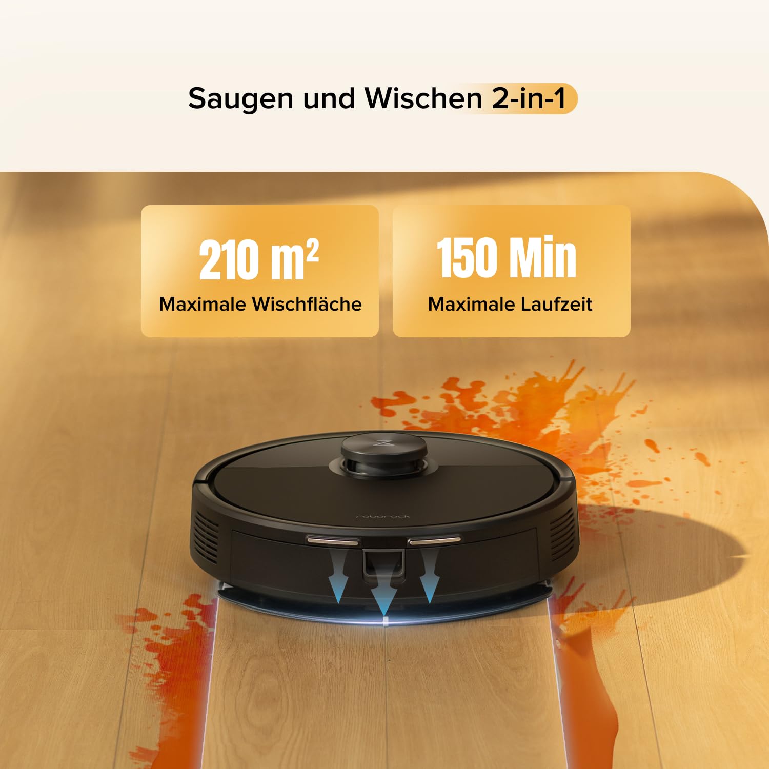 roborock Q7 M5-Set Saugroboter mit Wischfunktion, 10.000Pa, Dual Anti-Tangle, 150Min Laufzeit, LiDAR Navigation, Teppich & Tierhaar-Modus