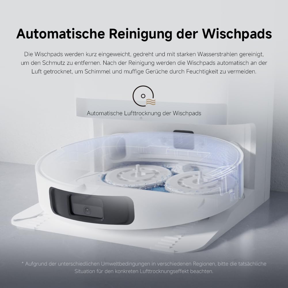 Xiaomi Robot Vacuum X20+ Saugroboter mit Absaugstation, 4L Tanks, 6000Pa Saugkraft, LDS-Navigation, 280m² Wischen, Auto-Trocknung Mops