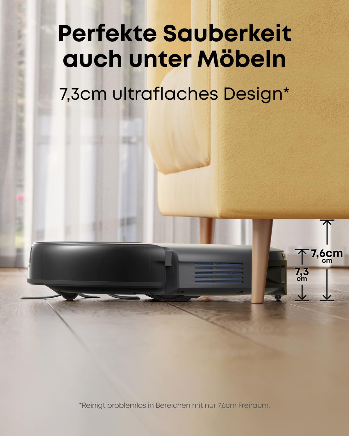 eufy C10 Saugroboter mit Absaugstation, 7,3cm Ultraflach, Teppichreinigung, Punktlaser- & Infrarot-Navigation, Automatische Entleerung