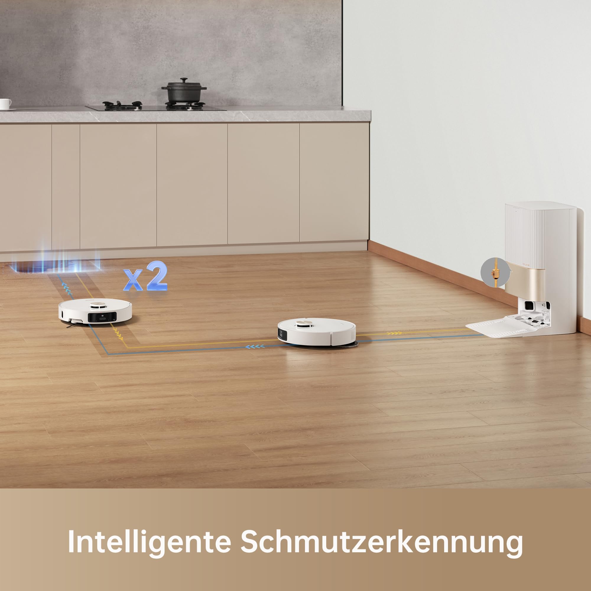 dreame X40 Ultra Complete Saugroboter mit Wischfunktion, 12.000Pa, 70°C Moppreinigung, Anti-Wirrwarr, Anhebbare Bürsten, Selbstreinigung