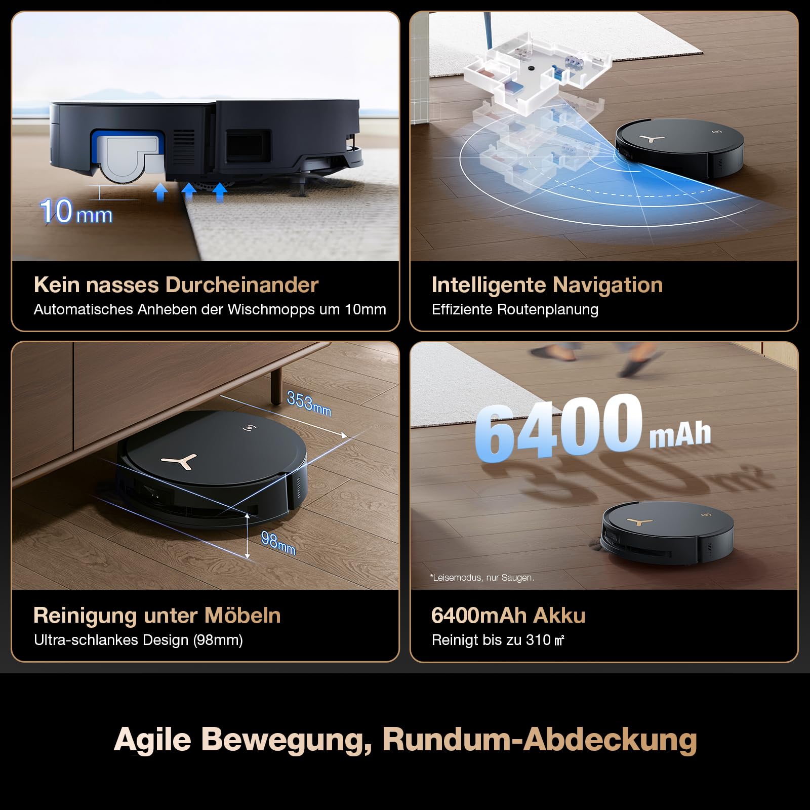ECOVACS DEEBOT X8 PRO Omni Saugroboter mit Wischfunktion, 18.000Pa, OZMO Roller, 12-in-1 Station, YIKO-GPT Sprachsteuerung, Moppreinigung