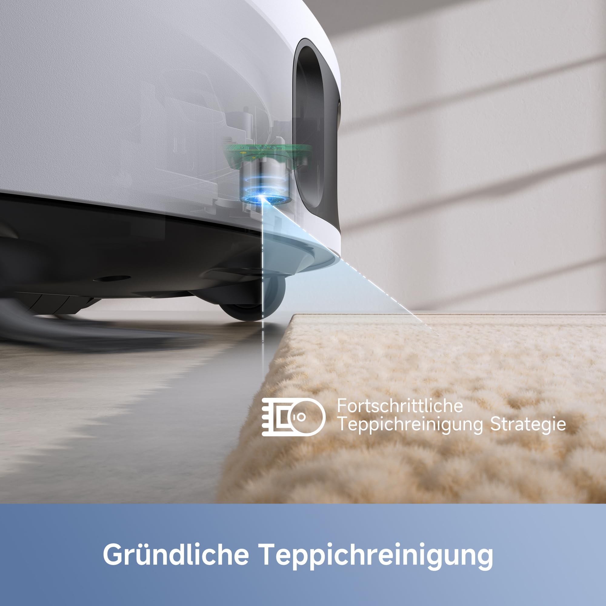 Mova E30 Ultra Saugroboter mit Wischfunktion, 7000Pa, 10,5mm Mop-Anhebung, Ultraschall-Teppicherkennung, Robo Swing, Selbstentleerung