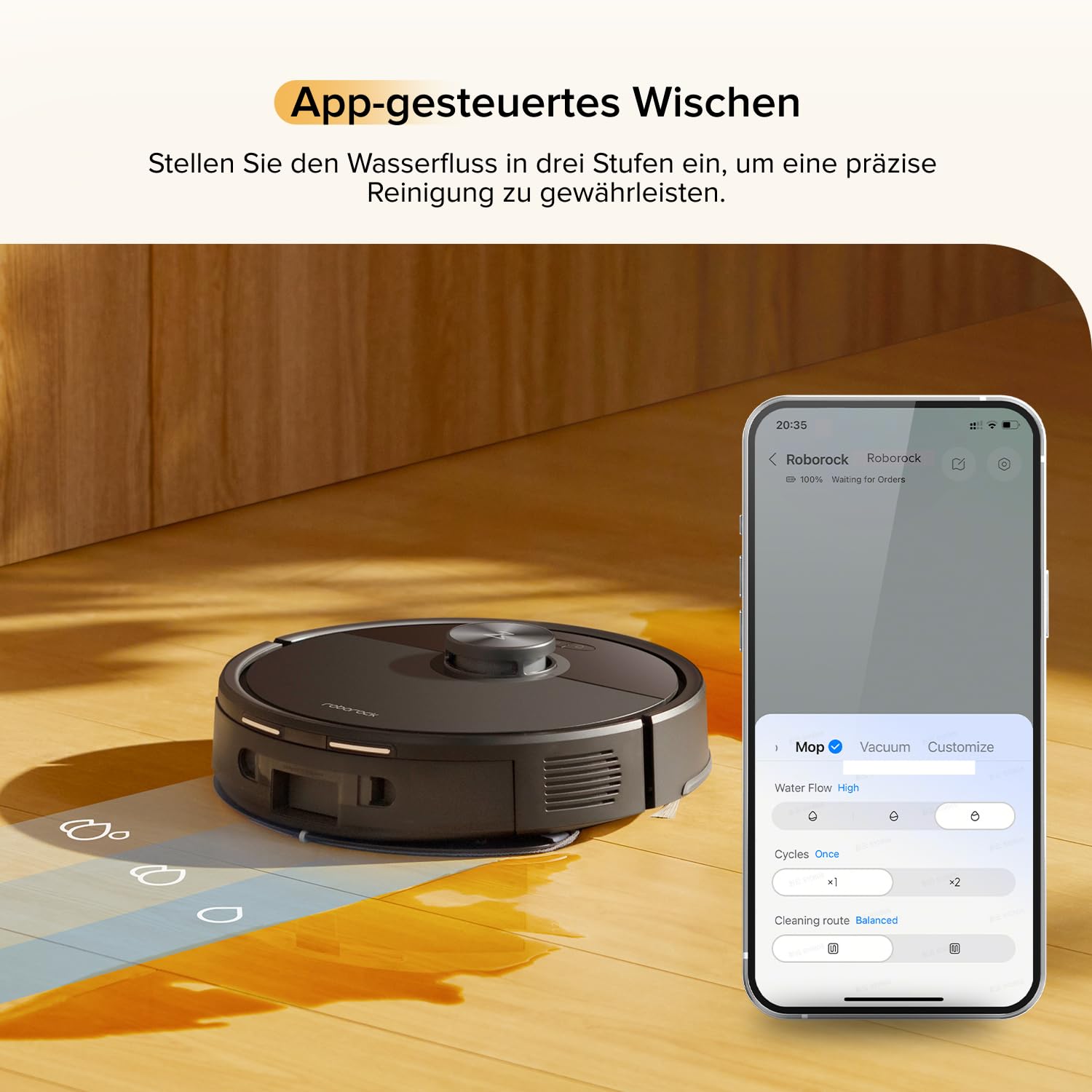 roborock Q7 M5-Set Saugroboter mit Wischfunktion, 10.000Pa, Dual Anti-Tangle, 150Min Laufzeit, LiDAR Navigation, Teppich & Tierhaar-Modus