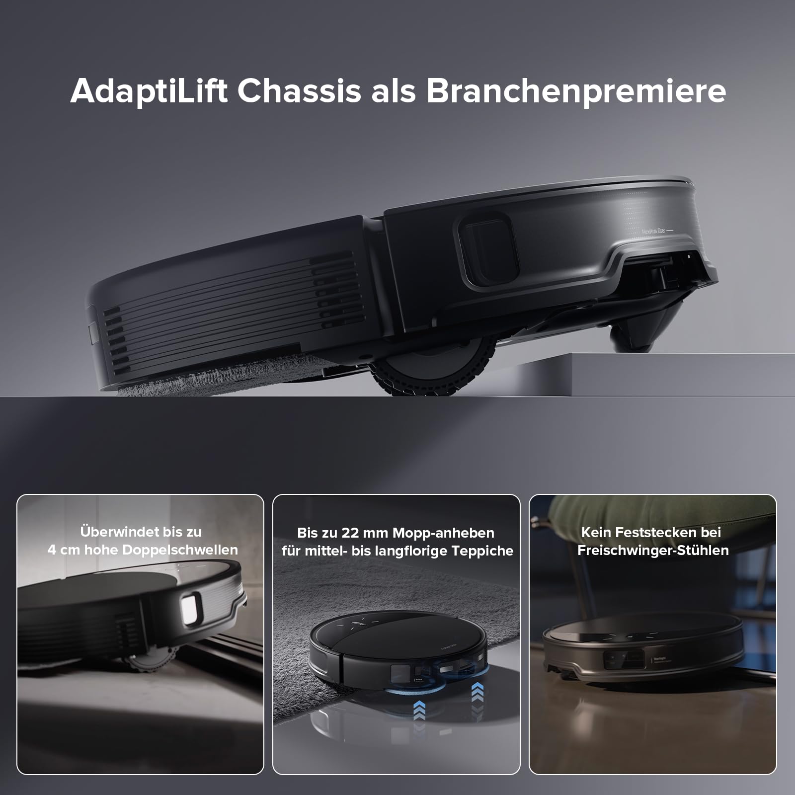 roborock Saros 10R Saugroboter mit Wischfunktion, 7,98cm Slim Design, StarSight 2.0 Navigation, Zero-Tangle System, Teppich & Hartböden