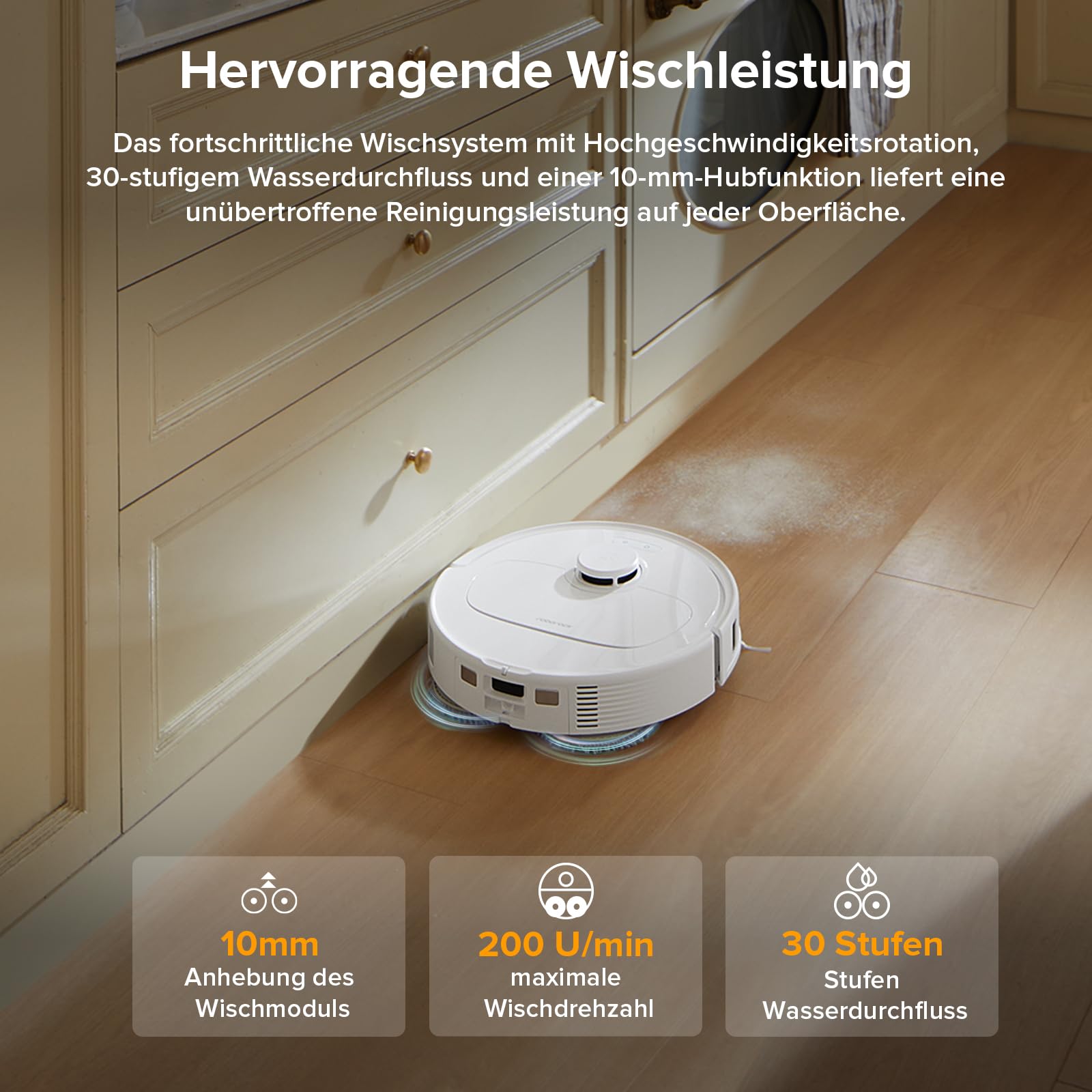 roborock Qrevo Serie Saugroboter mit Wischfunktion, 8000Pa Saugkraft, Hebbarer Mop, Anti-Verfilzungsbürste, Hindernisvermeidung, All-in-One