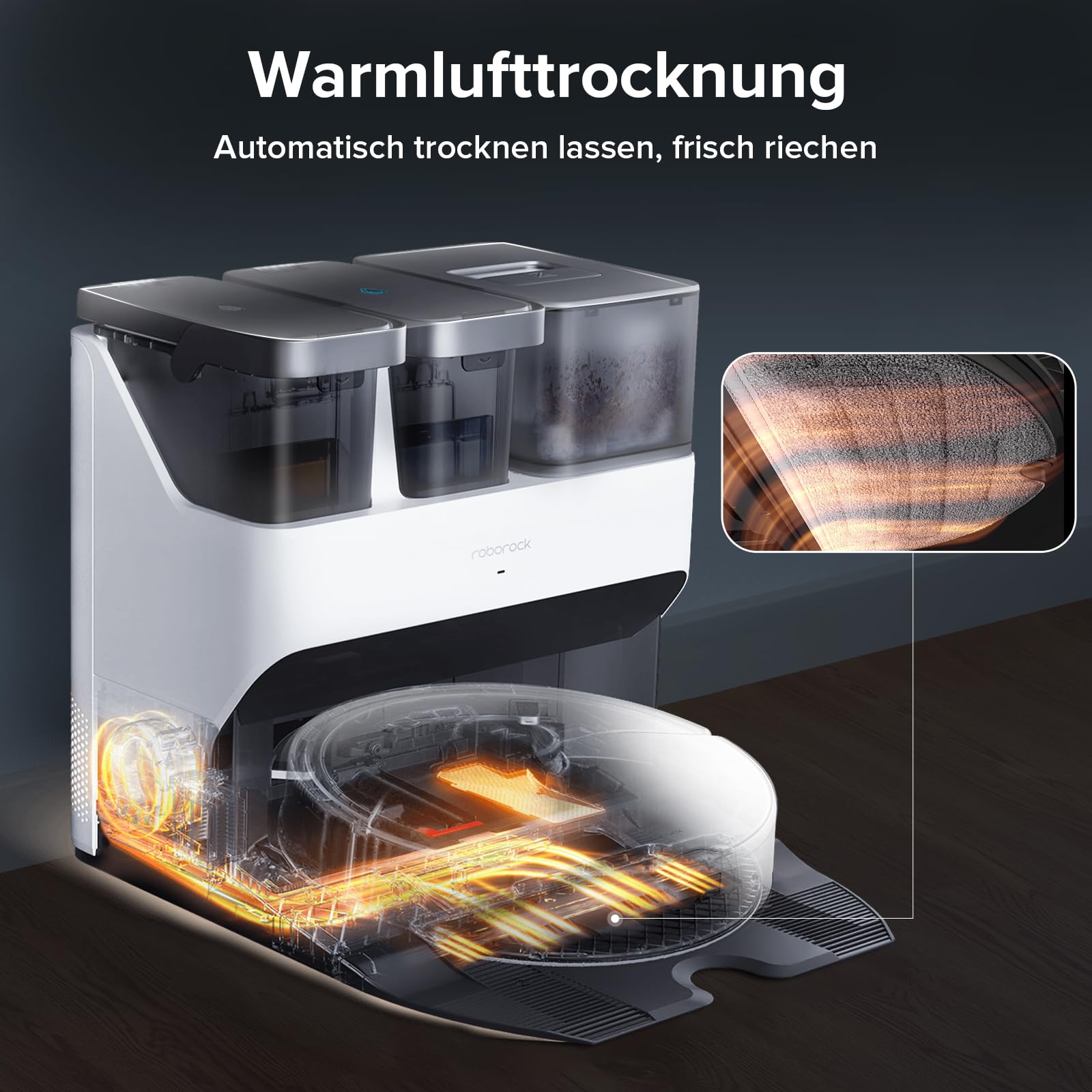 roborock S7 Max Ultra Saugroboter mit 5500Pa, Selbstentleerung, Selbstwaschen, Hindernisvermeidung, App & Sprachsteuerung, Multi-Station