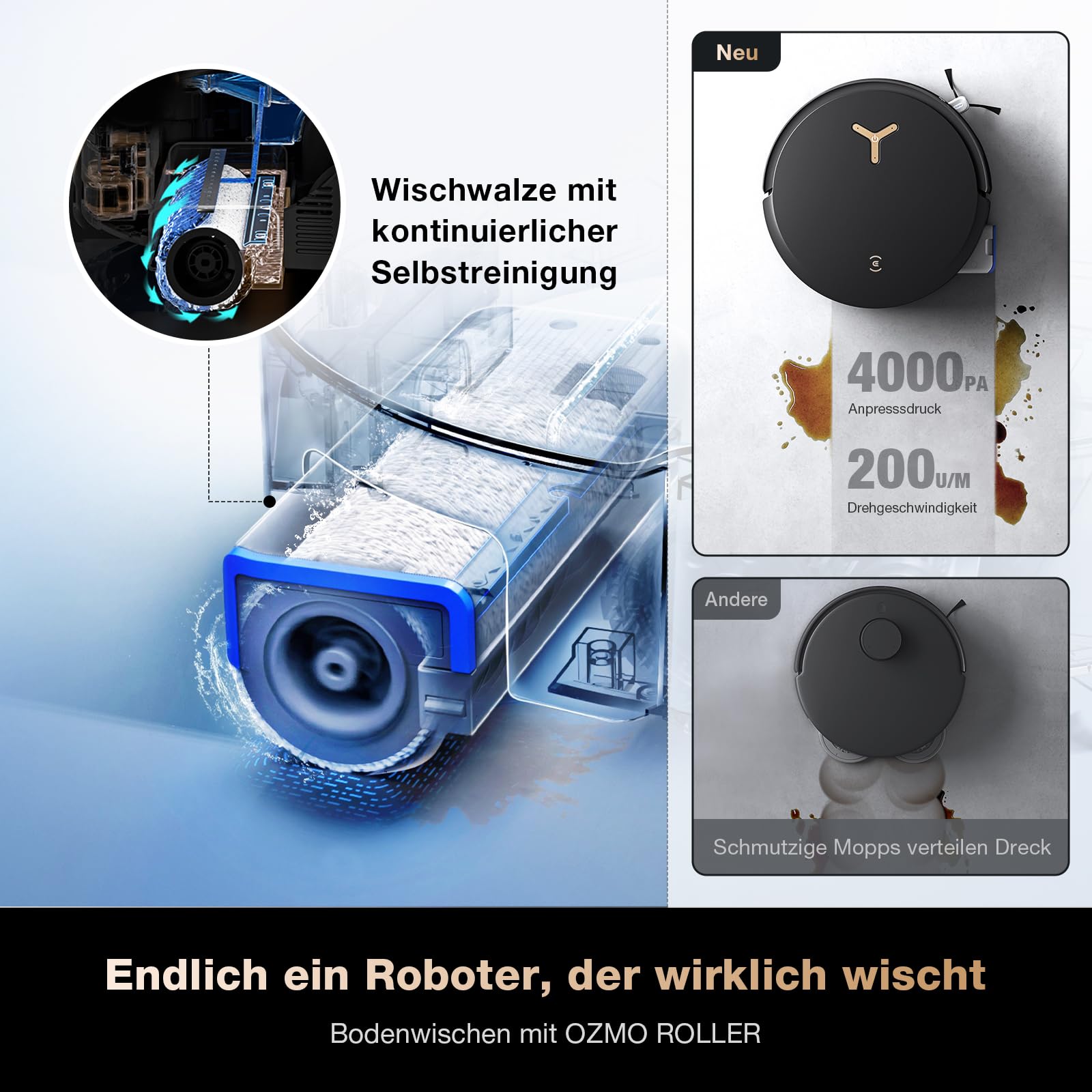 ECOVACS DEEBOT X8 PRO Omni Saugroboter mit Wischfunktion, 18.000Pa, OZMO Roller, 12-in-1 Station, YIKO-GPT Sprachsteuerung, Moppreinigung