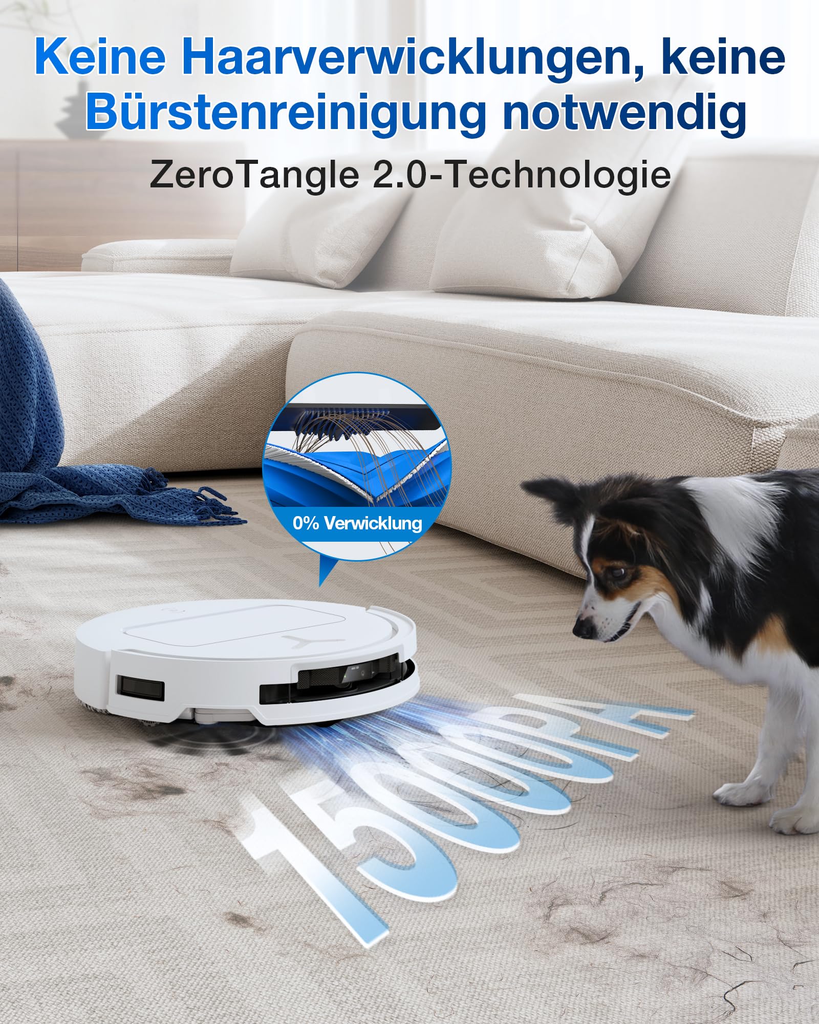 ECOVACS DEEBOT T50 Omni Saugroboter mit Wischfunktion, 15.000Pa, ZeroTangle 2.0, Ausziehbare Bürste, 75°C Moppreinigung, All-in-One-Station