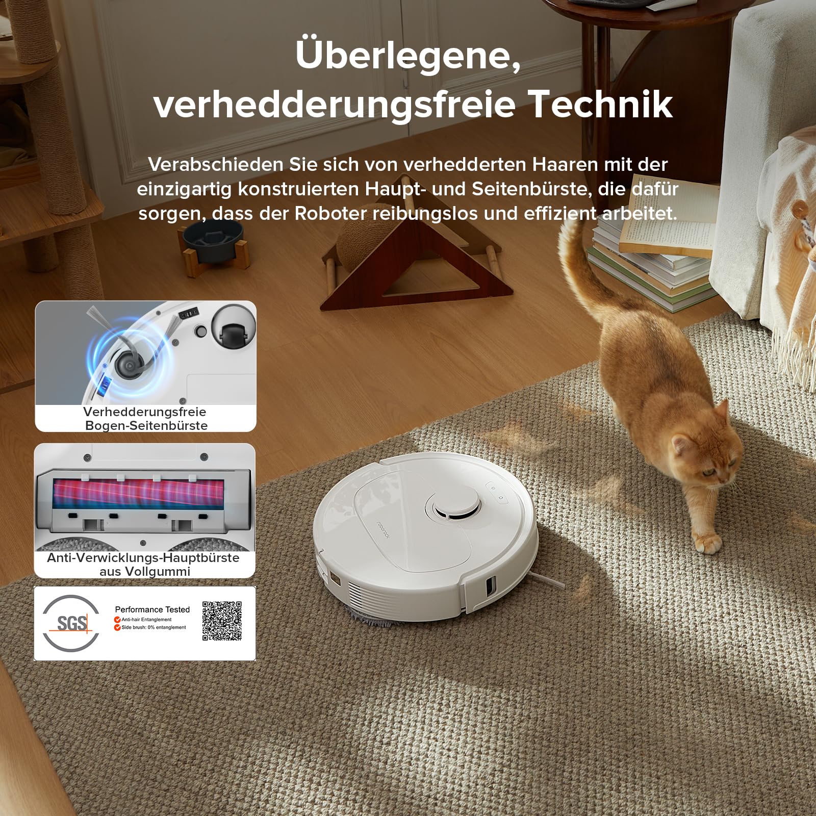 roborock Qrevo Serie Saugroboter mit Wischfunktion, 8000Pa Saugkraft, Hebbarer Mop, Anti-Verfilzungsbürste, Hindernisvermeidung, All-in-One