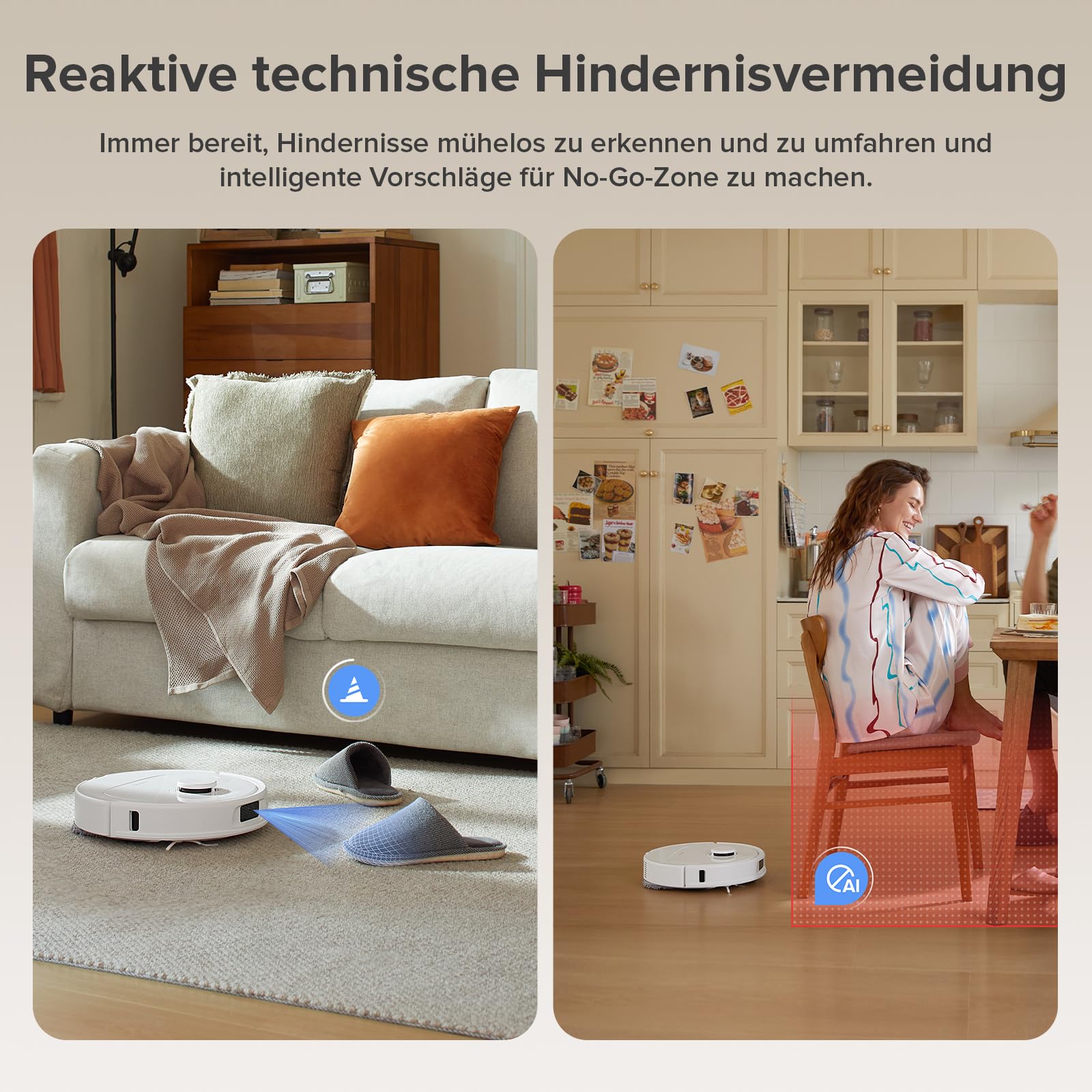 roborock Qrevo Serie Saugroboter mit Wischfunktion, 8000Pa Saugkraft, Hebbarer Mop, Anti-Verfilzungsbürste, Hindernisvermeidung, All-in-One