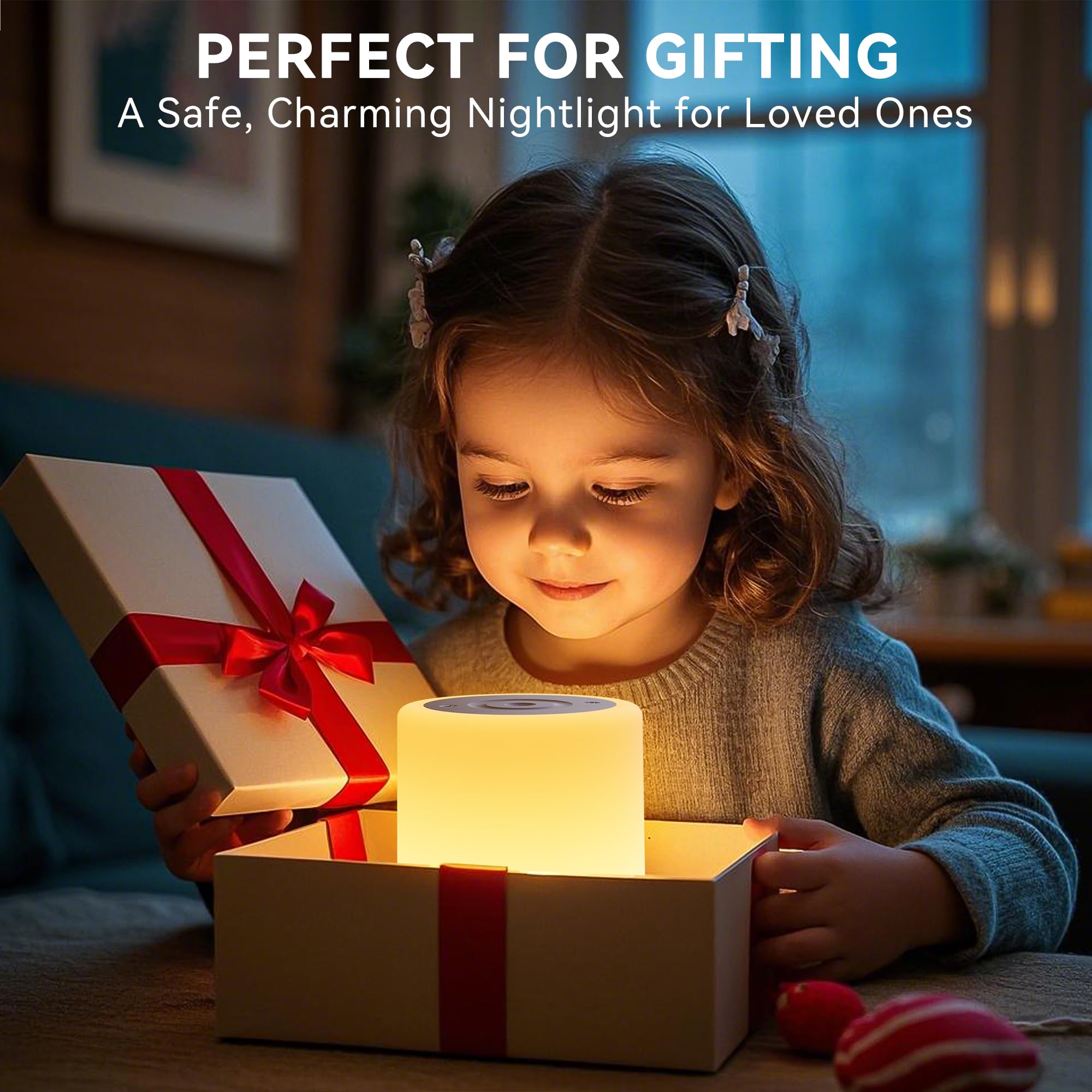 Auxmir Nachtlicht Nachttischlampe Touch Dimmbar mit 256 RGB Farben 5 Modi, 3000mAh Tischlampe Kabellos USB Aufladbar